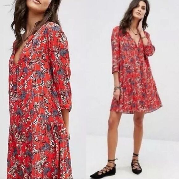BA&SH Eve Mini Floral Dress with Metallic Thread Size 2/Medium - Picture 1 of 12